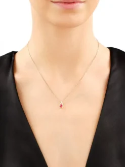 Clearance Apart Zawieszka z żółtego złota z diamentem i rubinem - próba 585