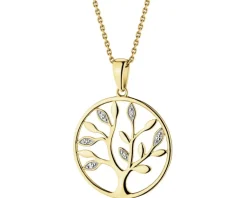Clearance Apart Zawieszka z żółtego złota z diamentami - drzewko - 0,01 ct - próba 585