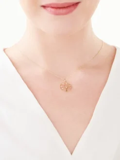 Clearance Apart Zawieszka z żółtego złota z diamentami - drzewko - 0,01 ct - próba 585