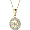 New Apart Zawieszka z żółtego złota z diamentami - rozeta - 0,08 ct - próba 585