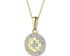 New Apart Zawieszka z żółtego złota z diamentami - rozeta - 0,08 ct - próba 585
