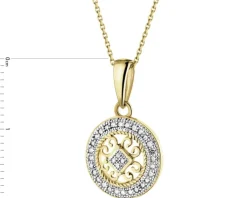 New Apart Zawieszka z żółtego złota z diamentami - rozeta - 0,08 ct - próba 585