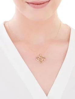 Apart Zawieszka z żółtego złota z diamentami - serce - 0,01 ct - próba 585< Zawieszki