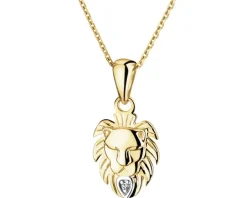 Apart Zawieszka z żółtego złota z diamentem - Lew - 0,003 ct - próba 375< Zawieszki