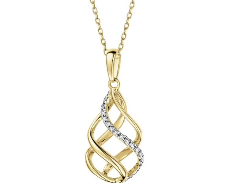 Discount Apart Zawieszka z żółtego złota z diamentami - 0,05 ct - próba 375