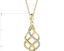 Discount Apart Zawieszka z żółtego złota z diamentami - 0,05 ct - próba 375