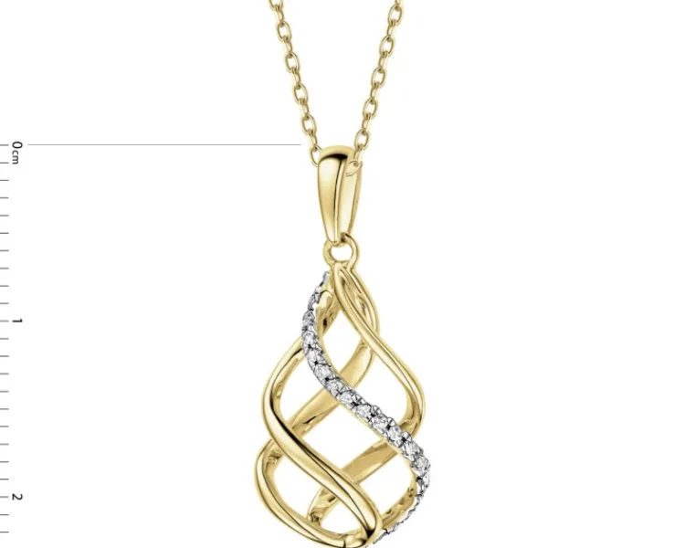 Discount Apart Zawieszka z żółtego złota z diamentami - 0,05 ct - próba 375