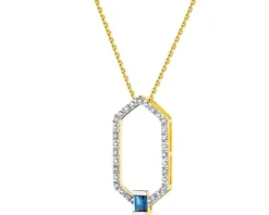 Sale Apart Zawieszka z żółtego złota z diamentami i szafirem - próba 375