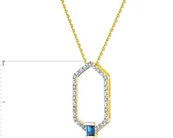 Sale Apart Zawieszka z żółtego złota z diamentami i szafirem - próba 375