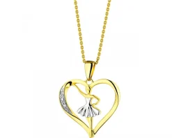New Apart Zawieszka z żółtego złota z diamentami - baletnica, serce - 0,01 ct - próba 585