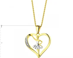 New Apart Zawieszka z żółtego złota z diamentami - baletnica, serce - 0,01 ct - próba 585