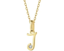 Clearance Apart Zawieszka z żółtego złota z diamentem - litera J - 0,003 ct - próba 375