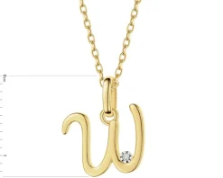 Apart Zawieszka z żółtego złota z diamentem - litera W - 0,003 ct - próba 375< Wszystkie