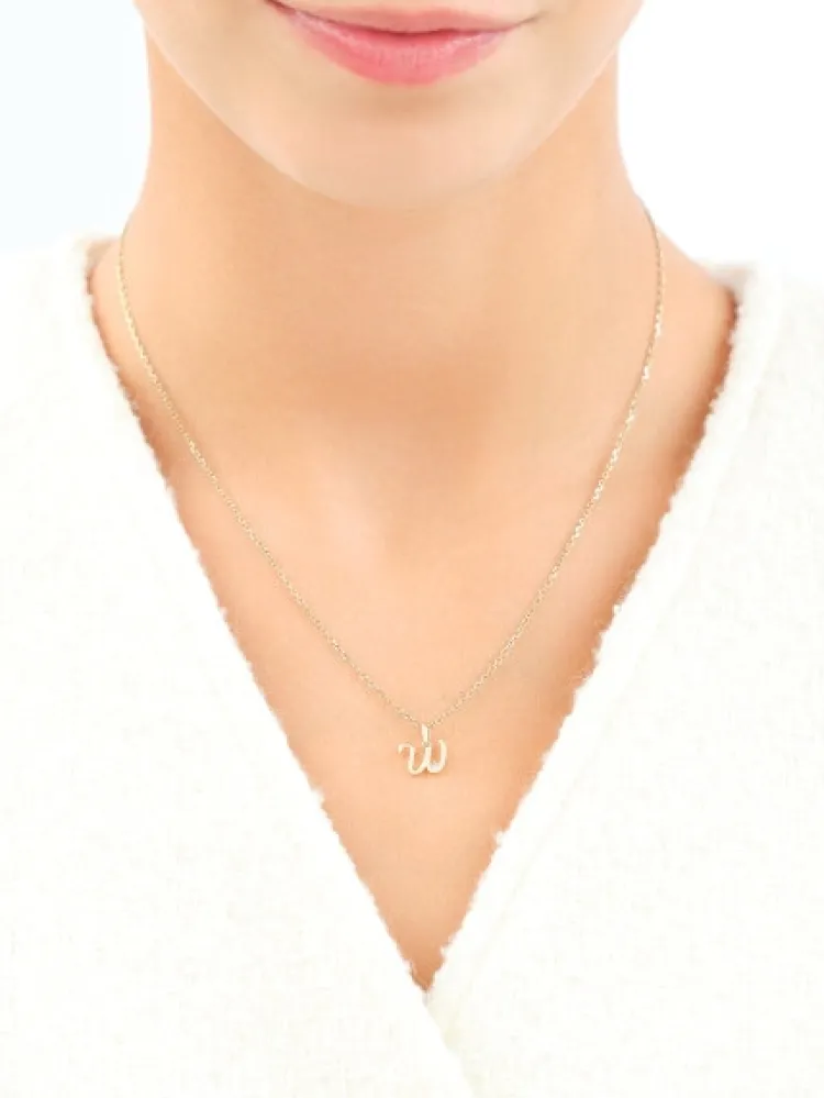 Apart Zawieszka z żółtego złota z diamentem - litera W - 0,003 ct - próba 375< Wszystkie