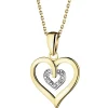 Online Apart Zawieszka z żółtego złota z diamentami - serca - 0,01 ct - próba 375