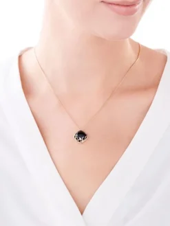 Apart Zawieszka z żółtego złota z diamentami i onyksem - próba 585< Zawieszki