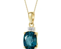 Best Apart Zawieszka z żółtego złota z diamentami i topazem London Blue - próba 585