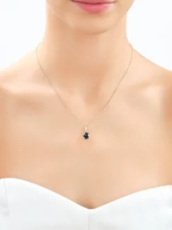 Best Apart Zawieszka z żółtego złota z diamentami i topazem London Blue - próba 585