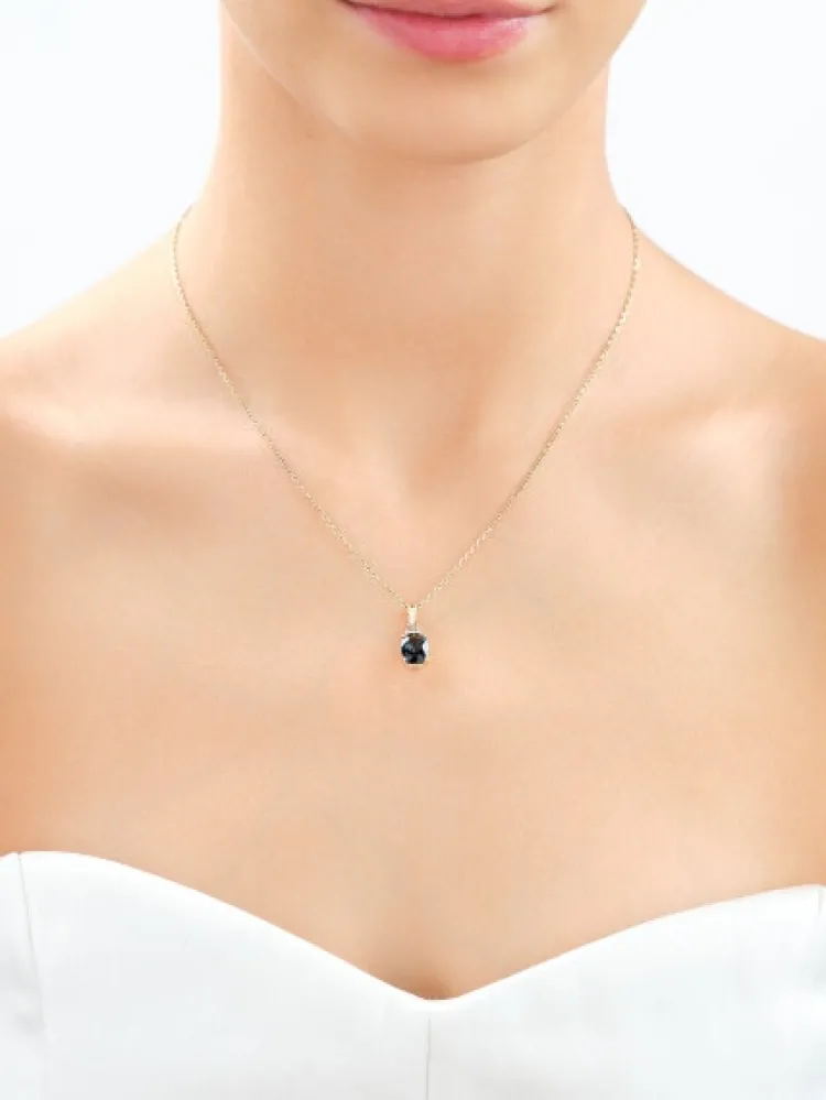 Best Apart Zawieszka z żółtego złota z diamentami i topazem London Blue - próba 585