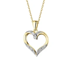 Apart Zawieszka z żółtego złota z diamentami -  serce - 0,01 ct - próba 375< Wszystkie