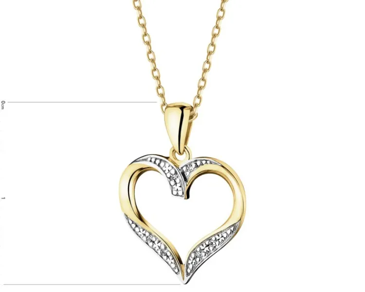Apart Zawieszka z żółtego złota z diamentami - serce - 0,01 ct - próba 375< Wszystkie