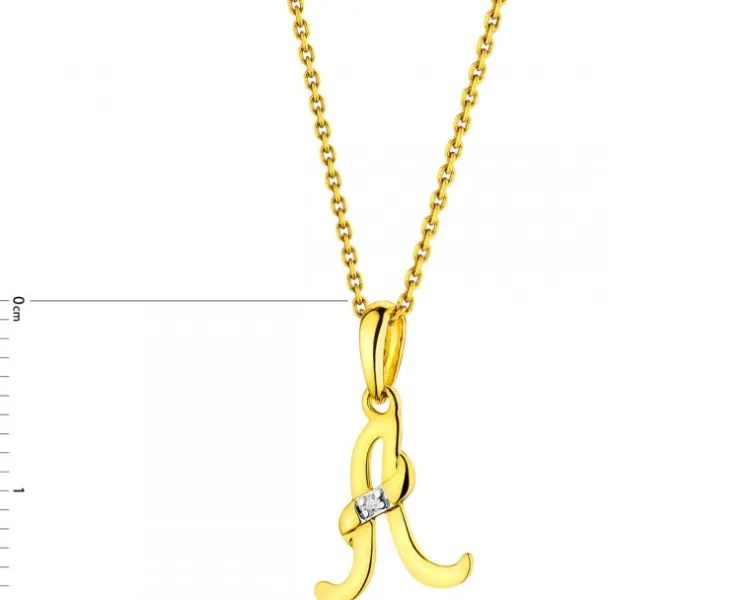 Apart Zawieszka z żółtego złota z diamentem - litera A - 0,004 ct - próba 585