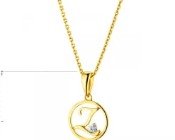 Apart Zawieszka z żółtego złota z diamentem - litera Z - 0,003 ct - próba 585< Zawieszki