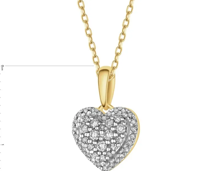 Apart Zawieszka z żółtego złota z diamentami - serce - 0,15 ct - próba 585< Wszystkie