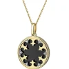Apart Zawieszka z żółtego złota z diamentami i emalią - rozeta - 0,01 ct - próba 375< Zawieszki