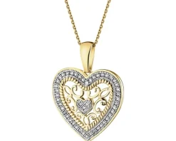 Apart Zawieszka z żółtego złota z diamentami - serce - 0,14 ct - próba 585< Zawieszki