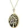Outlet Apart Zawieszka z żółtego złota z diamentem - puzderko - drzewko - 0,005 ct - próba 375