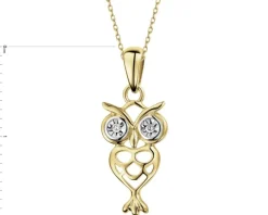 Apart Zawieszka z żółtego złota z diamentami - sowa - 0,01 ct - próba 375< Zawieszki