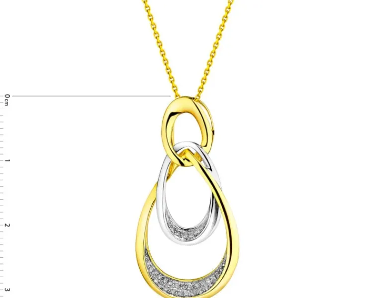 Apart Zawieszka z żółtego złota z diamentami - 0,09 ct - próba 585< Zawieszki