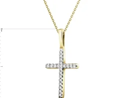 Apart Zawieszka z żółtego złota z diamentami - krzyż - 0,05 ct - próba 585< Zawieszki