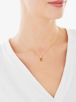 Apart Zawieszka z żółtego złota z diamentem i cytrynem - próba 375< Zawieszki