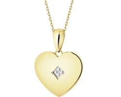 Apart Zawieszka z żółtego złota z diamentem - serce - 0,003 ct - próba 375< Wszystkie