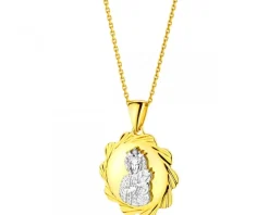 Apart Zawieszka z żółtego złota z diamentem - medalik Matka Boska Częstochowska - 0,003 ct - próba 585< Zawieszki