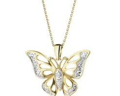 Apart Zawieszka z żółtego złota z diamentami - motyl - 0,01 ct - próba 375< Zawieszki