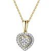 Sale Apart Zawieszka z żółtego złota z diamentami - serce - 0,09 ct - próba 585