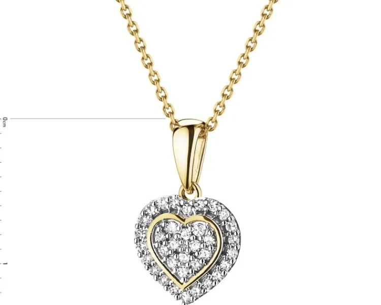 Sale Apart Zawieszka z żółtego złota z diamentami - serce - 0,09 ct - próba 585