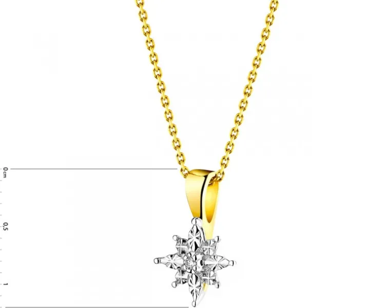 Apart Zawieszka z żółtego złota z diamentem - gwiazda - 0,005 ct - próba 375< Zawieszki