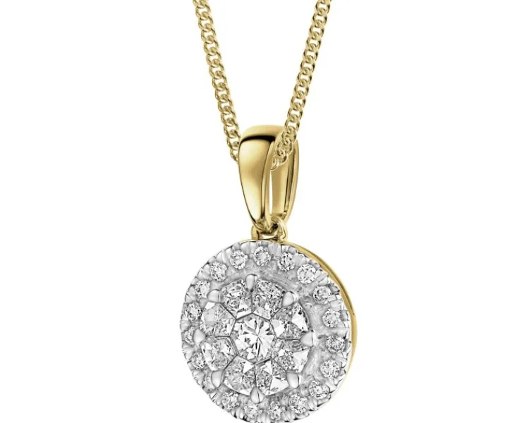 Clearance Apart Zawieszka z żółtego złota z diamentami - 0,41 ct - próba 585
