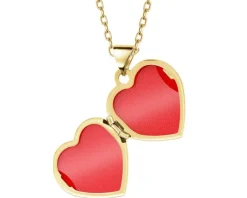 Outlet Apart Zawieszka z żółtego złota z diamentem - puzderko - serce - 0,005 ct - próba 375