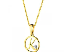 Apart Zawieszka z żółtego złota z diamentem - litera K - 0,003 ct - próba 585< Zawieszki