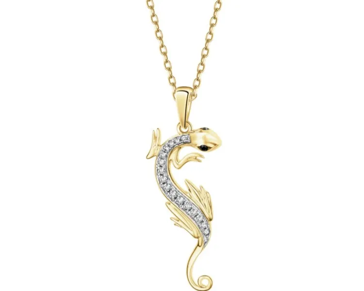 Apart Zawieszka z żółtego złota z diamentami - jaszczurka - 0,087 ct - próba 585< Wszystkie
