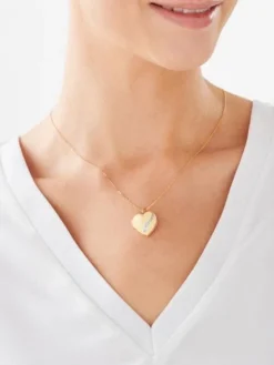 New Apart Zawieszka z żółtego złota z diamentami - puzderko - serce - 0,01 ct - próba 375