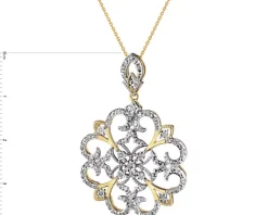 Apart Zawieszka z żółtego złota z diamentami - rozeta - 0,20 ct - próba 585< Zawieszki