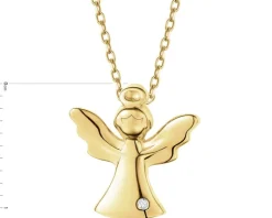 Discount Apart Zawieszka z żółtego złota z diamentem - aniołek - 0,002 ct - próba 375