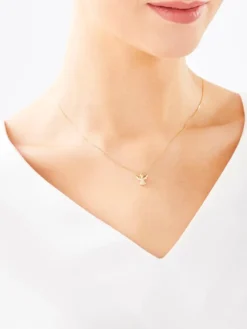 Discount Apart Zawieszka z żółtego złota z diamentem - aniołek - 0,002 ct - próba 375