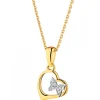 Apart Zawieszka z żółtego złota z diamentami - motyl, serce - 0,006 ct - próba 585